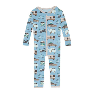 Kickee Convertible Sleeper with Zipper - Seaside Blue On The Way