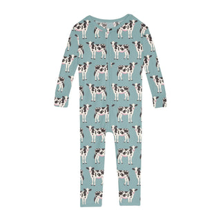 Kickee Convertible Sleeper with Zipper - Jade Cows