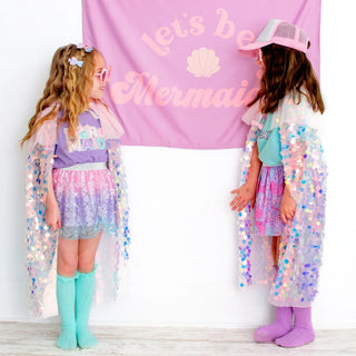 Dress Up Tulle Cape - Pink Mermaid Shimmer
