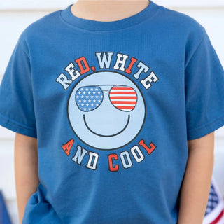 Sweet Wink Red, White & Cool Patriotic Smiley Face S/S T-Shirt