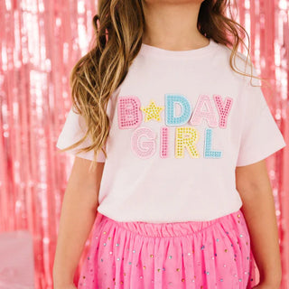 Sweet Wink Birthday Girl Rhinestone Patch S/S Tee - Ballet