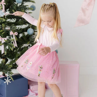 Nutcracker Applique Christmas Long Sleeve Dress