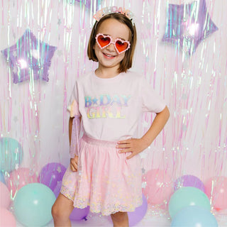 Sweet Wink Pastel Rainbow B-Day Girl Short Sleeve T-shirt- Ballet