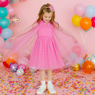 Sweet Wink Raspberry Rhinestone Cape