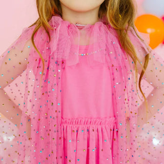 Sweet Wink Raspberry Rhinestone Cape
