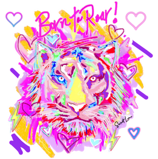 Born to Roar Tiger Custom Art Tee