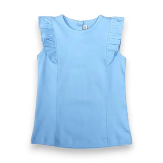 Little Threads Sky Blue Pima Cotton Top