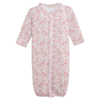 Velvet Petals Printed Pima Conv. Gown w/ Ruffle