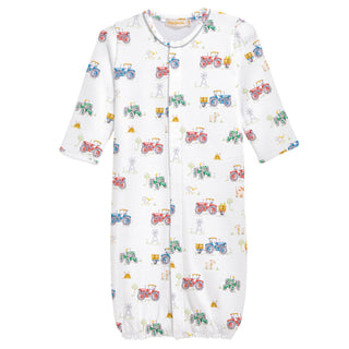 Tractor Time Printed Pima Conv. Gown w/ Piping