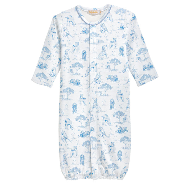 Baby Club Chic Barking Bliss- Blue Conv. Gown w/ Piping