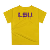LSU Tigers Dripping Football Helmet Gold Tee Shirt