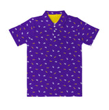 Vive La Fete Purple Repeating Logo LSU Performance Polo Shirt
