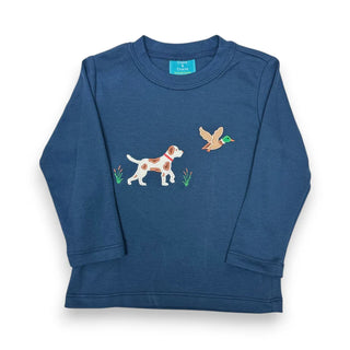 Hunting Dog - Navy Knit Boys Long Sleeve T-Shirt