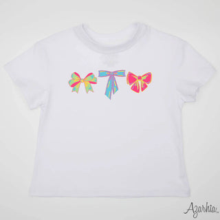 Azarhia Neon Bows Boxy White Tee