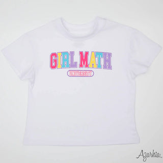 Azarhia Girl Math Boxy White Tee