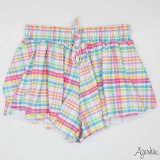 Azarhia Butterfly Shorts - Neon Plaid