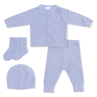 Angel Dear Chenile- Dusty Blue Buttom Down Cardigan Set