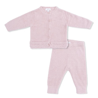 Angel Dear Chenile- Blush Button Down Cardigan Set