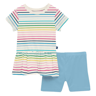 Kickee Pants 2Pc Playtime Outfit Set - Happy Stripe