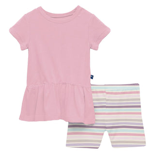 Kickee Pants 2Pc Playtime Outfit Set - Ice Cream Stripe