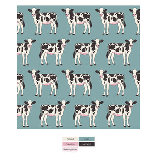 Kickee 2 Way Zipper Footie - Jade Cows