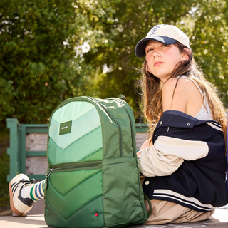 State Backpack - Kane Kids Large Double Pocket- Olive Chevron
