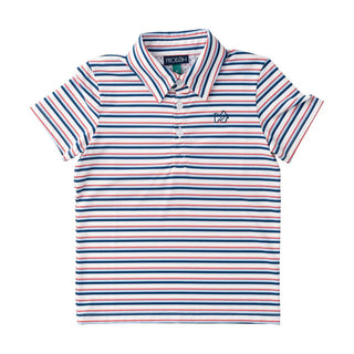 Prodoh Boys Short Sleeve Pro Performance Polo Independence Day Stripe