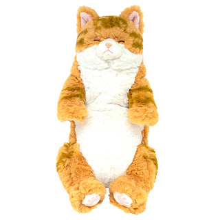 Sunlemon sleeping lap cat plush, size M, chashiro orange tabby and white
