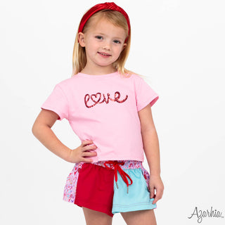 Azarhia Pink Boxy Tee - Sequin Love