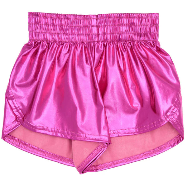 Azarhia Athleisure Steph Metallic Shorts - Hot Pink