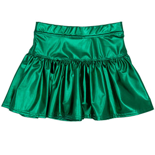 Azarhia Green Metallic Gathered Skort