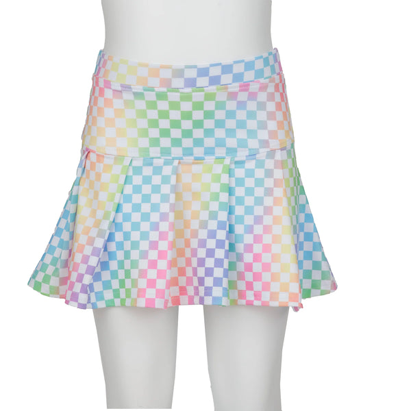Azarhia Athleisure Check Pastel Tennis Skirt