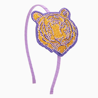Azarhia Jeweled Rhinestone Gameday Tiger Face Headband