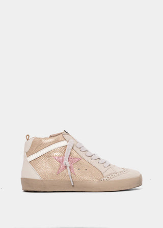 Kids Paulina Mini Sneakers - Champagne Snake High Tops
