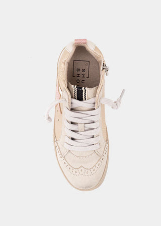 Kids Paulina Mini Sneakers - Champagne Snake High Tops