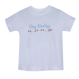 White Big Brother Tee - Embroidered Train