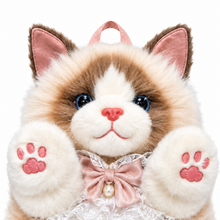 Cute Tan/Brown Meow Kitty Furry Backpack - It Actually Meows - view 2