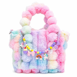 Pastel Faux Fur Charm Purse
