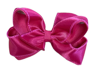 Wee Ones Medium Jewel Satin with Grosgrain Overlay Hair Bow