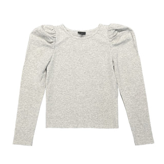 Little Olin Grey Puff Sleeve Top