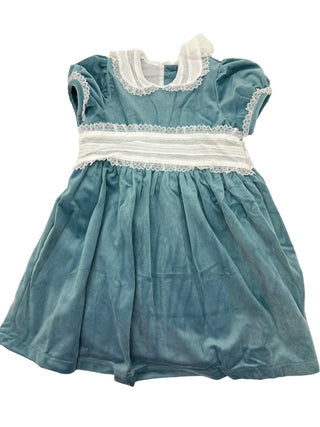 Lulu Bebe Blue Velvet Dress with Lace