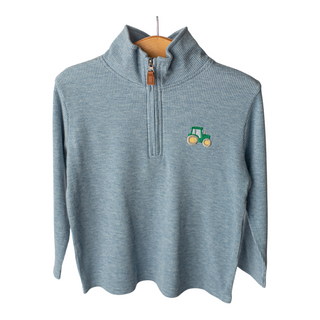 Boys Quarter Zip Pullover - Tractor