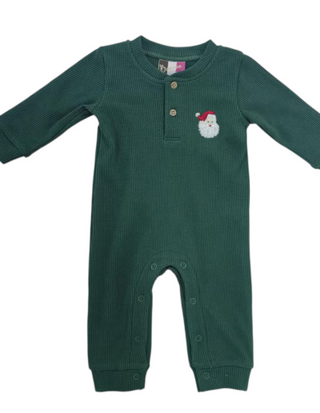 Boys Forest Green Santa Knit Romper