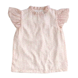 Little Olin Pink Flower Ruffle Blouse and Skirt Set