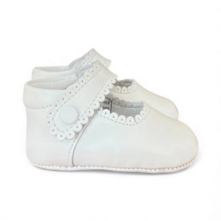 Sophia White Leather Baby Shoe