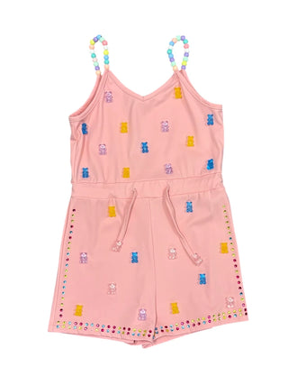 Rockwilde Pink Addis Gummy Teddy Bear Romper