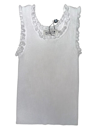 Molly Bracken Girls Off-White Knitted Tank Top