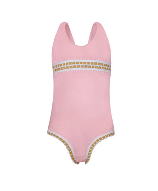 PQ Swim Bright Pink Sands Mabel Rainbow Embroidered Swimsuit