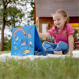 Hape travel art case with activity paper roll