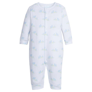 Little English Printed Romper Pajamas Blue Bunnies